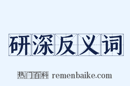 研深反义词是什么意思的图片